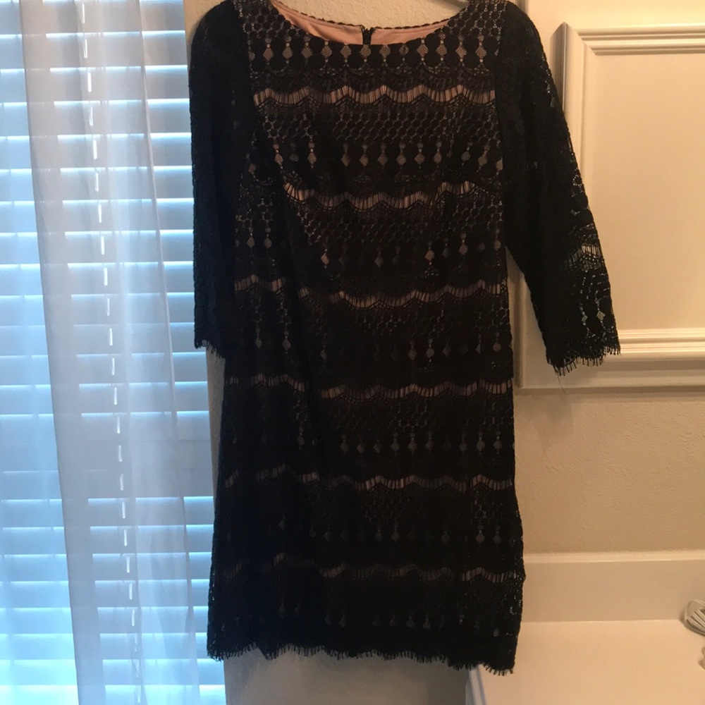 Black dress with lace sleeves